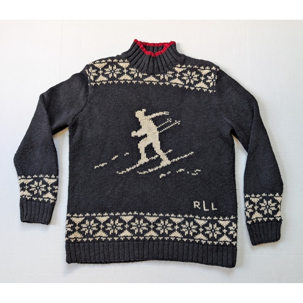 Vintage Lauren Ralph Lauren Ski Sweater Womens Small Hand Knit